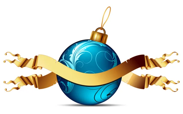 Boule de Noël avec ruban — Image vectorielle