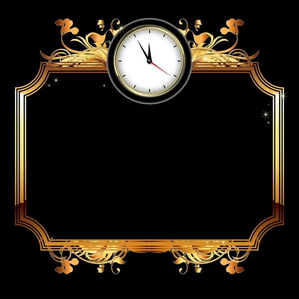 Часы с цветочными элементами — стоковый вектор