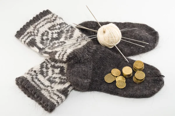 羊毛袜和金钱 — 图库照片