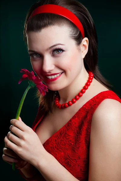 Mujer con flor — Foto de Stock