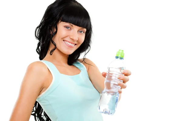 Woman holding bottle — Stock Photo, Image