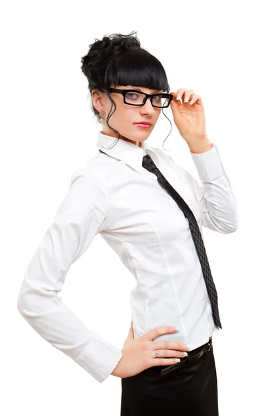 Imprenditrice che tiene gli occhiali — Foto Stock