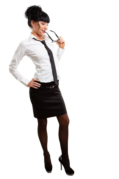 Businesswoman looking at report — Stock Photo, Image