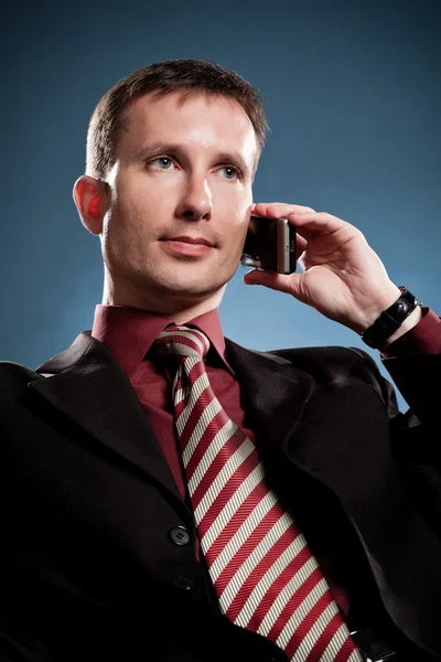 Obchodník s mobilním telefonem — Stock fotografie