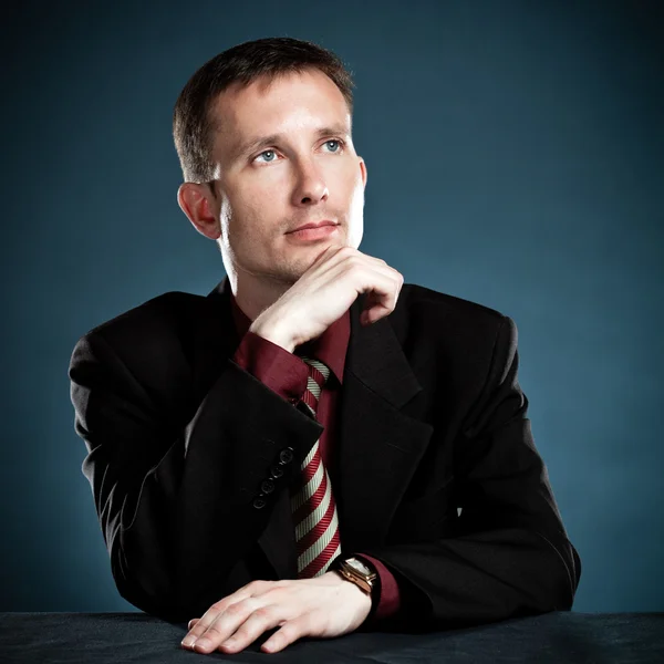 Thinking businessman portrait — Stock Photo, Image