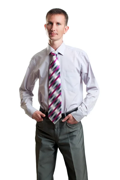 Porträt eines Geschäftsmannes über Weiß — Stockfoto