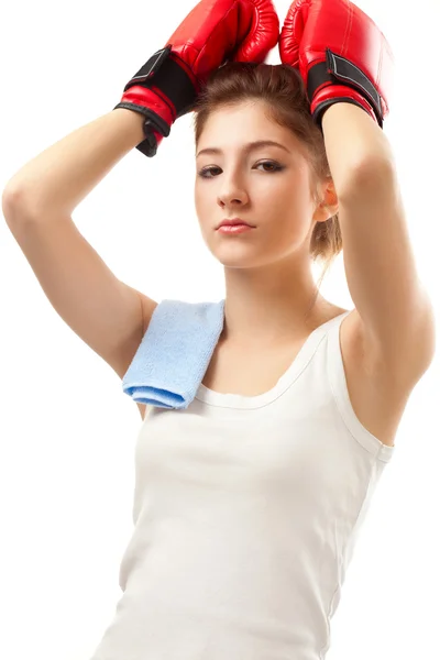 Young woman boxer — Stock Photo, Image