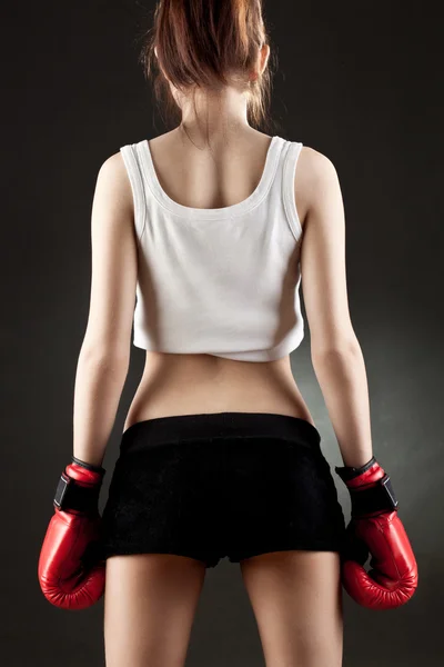 Młoda kobieta bokser — Zdjęcie stockowe