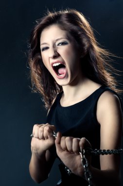 Woman anger face clipart