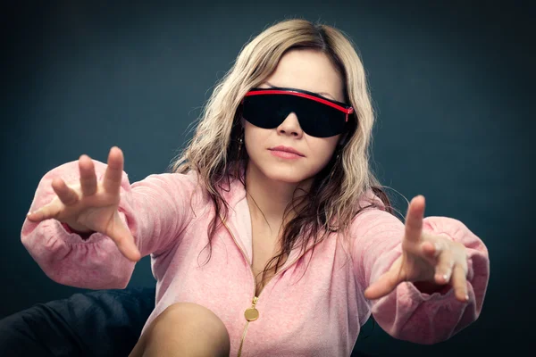 Woman wearing 3d glasses — Stock Photo, Image