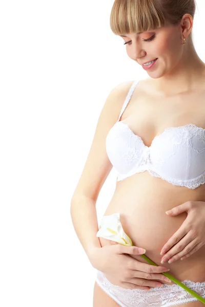 Mulher grávida abdômen — Fotografia de Stock