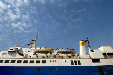 Ship in the port of Dakar clipart