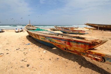 Boats and beach clipart