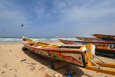 Typical boats of Senegal clipart