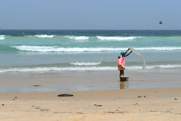 African Woman Beach — Stock Photo, Image