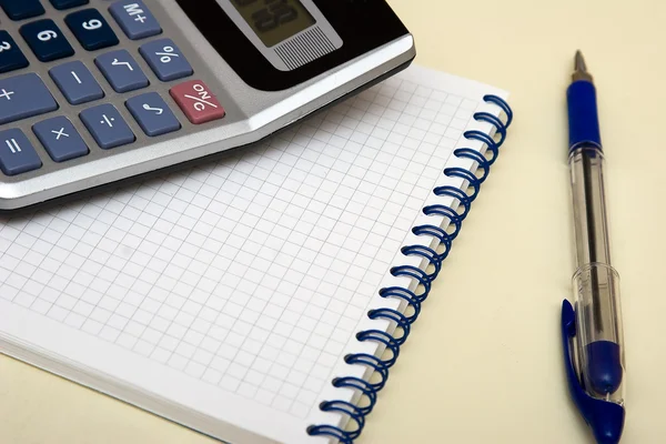 stock image Notebook, pen and calculator