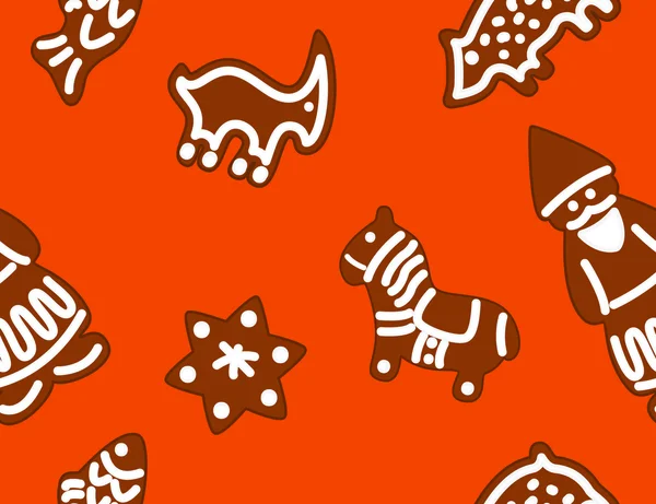 Cookies de Noël sans couture — Image vectorielle