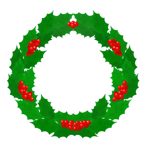 Holly wreath — Stock Vector