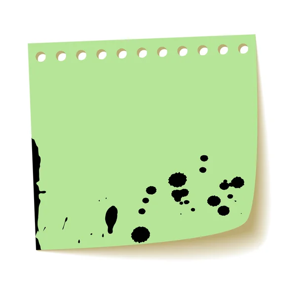 The paper sheet with the splash ink — Stok Vektör