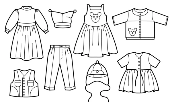 Kinderkleidung — Stockvektor