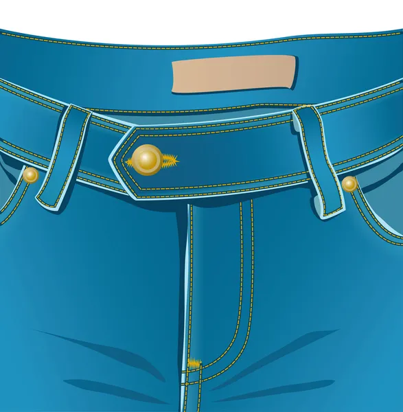 Främre delen av en jeans — Stock vektor