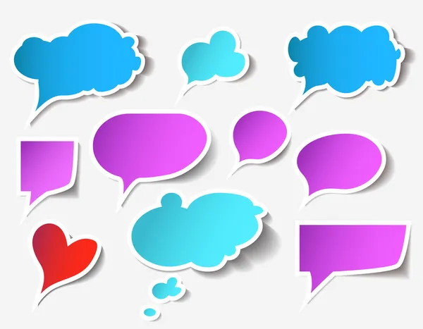 Bulles de parole colorées et ballons de dialogue — Image vectorielle