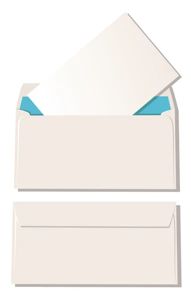 L'enveloppe ouverte avec lettre et enveloppe fermée — Image vectorielle