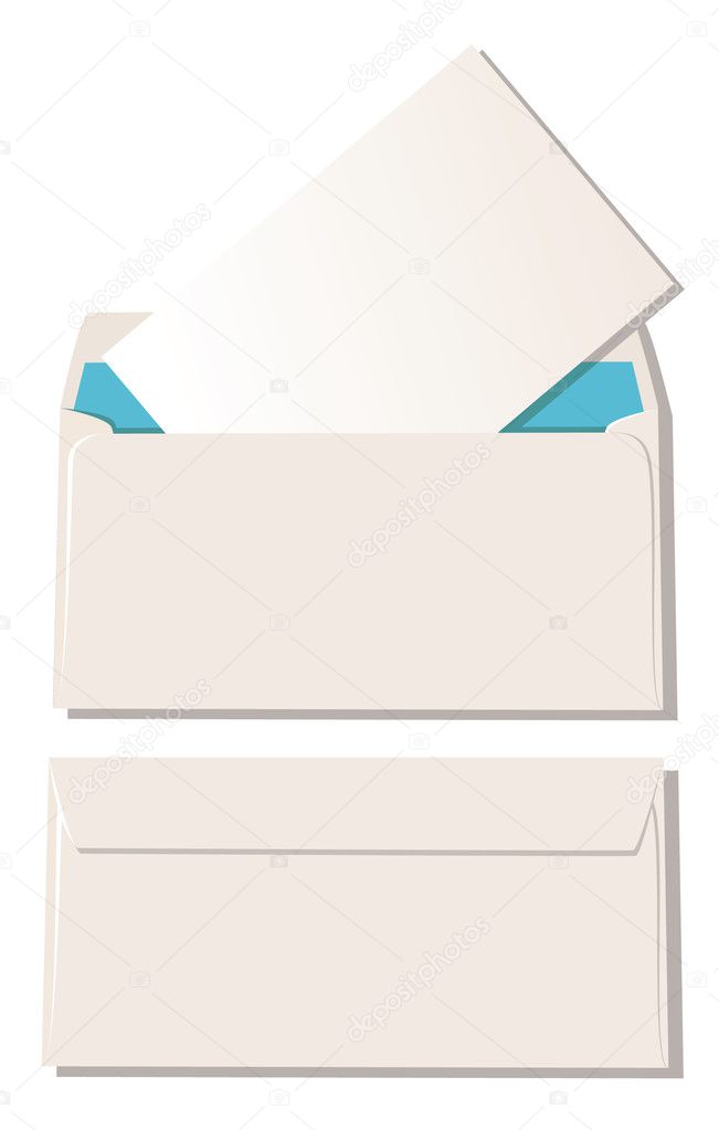 The Open Envelope With Letter And Close Envelope Stock Vector