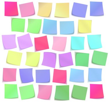 Color sticky notes set clipart