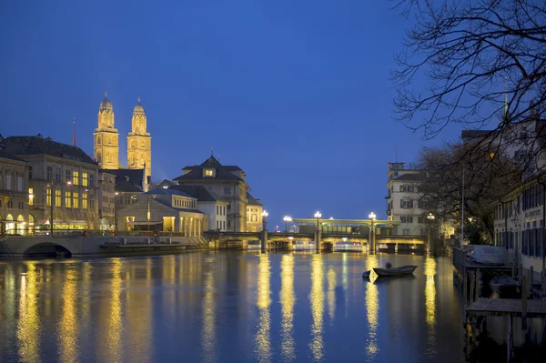 Zurich at twilight — Stock Photo, Image
