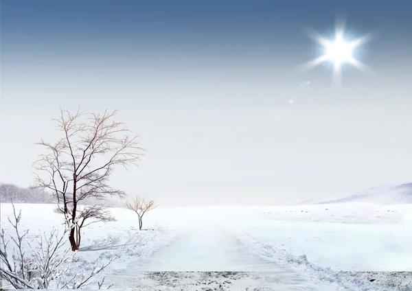 Situation Winter Wenn Alles Unter Dem Himmel Ist — Stockfoto