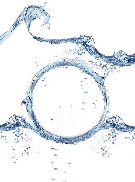 Искры Голубой Воды Белом Фоне — стоковое фото