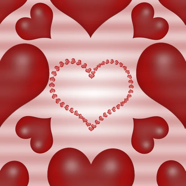 Czerwone tło valentine's day z serca — Zdjęcie stockowe