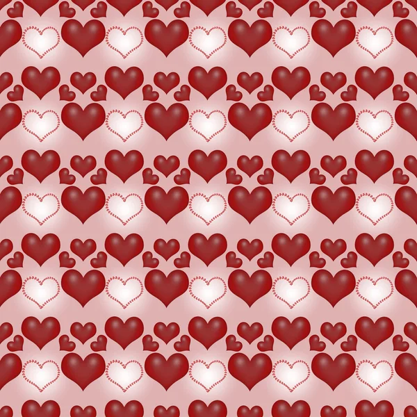 Naadloze Achtergrond Red Valentine Dag Achtergrond Met Hart Voor Web — Stockfoto