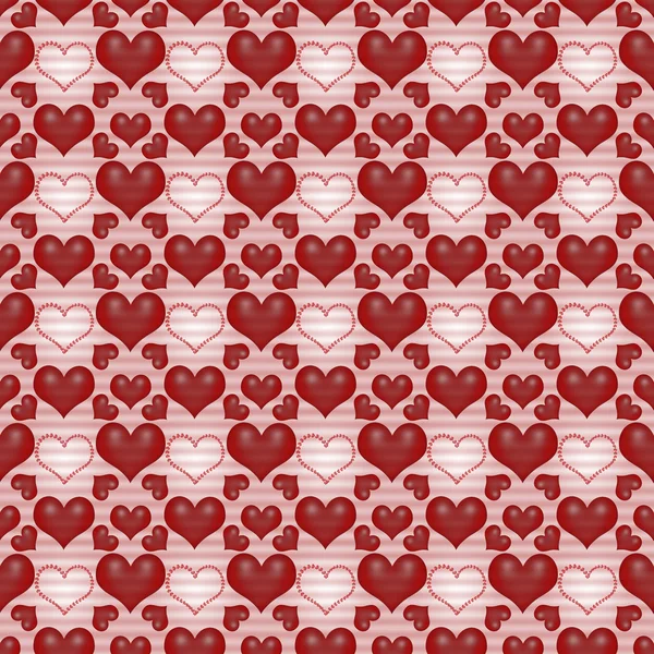 Fondo sin costuras Fondo rojo de San Valentín con corazones —  Fotos de Stock