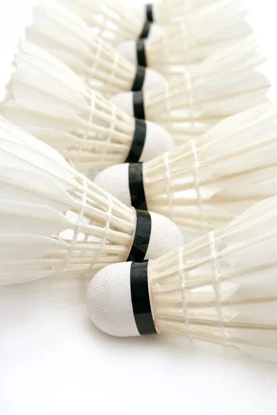 Badminton shuttlecocks as background — Stock Photo, Image