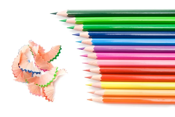 Ljusa färgade pennor — Stockfoto