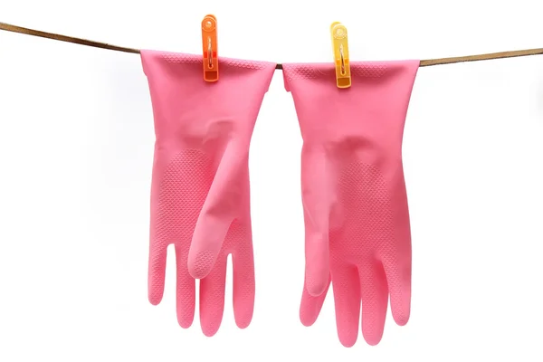 ピンクのゴム手袋 — ストック写真