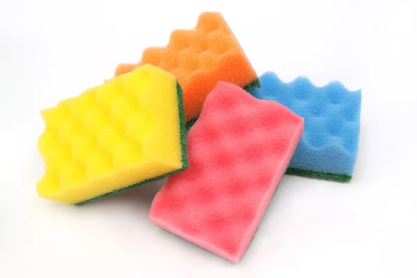 Colorful sponges - isolated — Stock Photo, Image