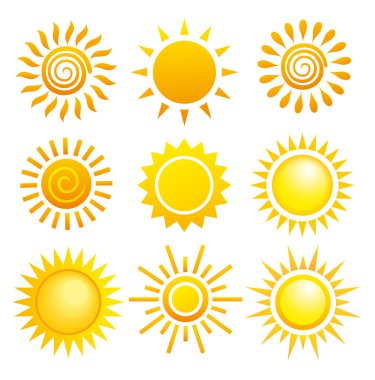 Suns. Elements for design. clipart