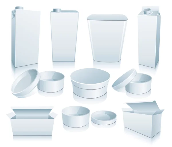 Ensemble d'emballage blanc . — Image vectorielle