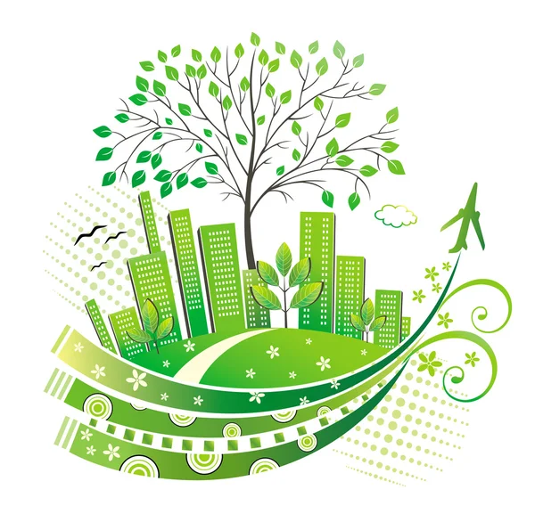 Green city. — Stock Vector