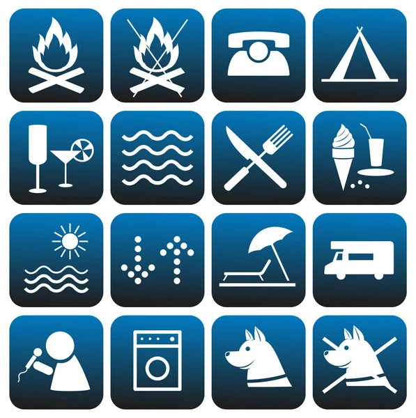 Icons set. Camping. — Stock Vector