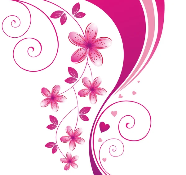 Ροζ λουλούδι. floral φόντο — Διανυσματικό Αρχείο