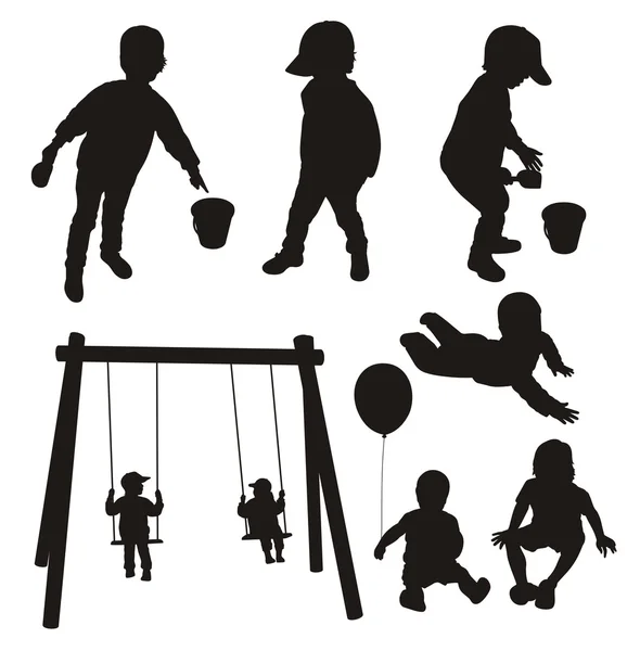 Ensemble de silhouettes pour enfants . — Image vectorielle