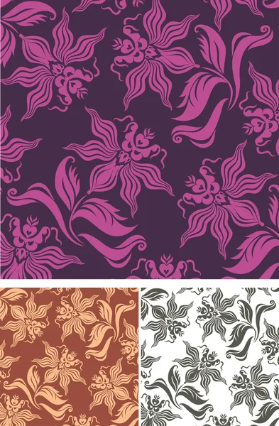 Floral background. Fabric set. — Stock Vector