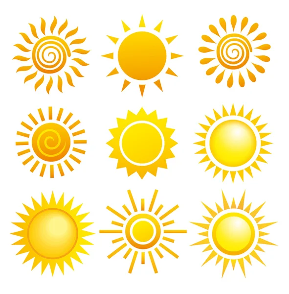 Suns. Elements for design. — Stock Vector