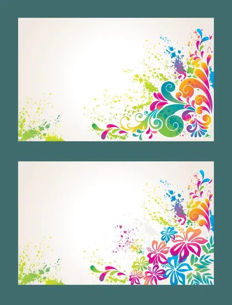 Ensemble de fond de fleur colorée . — Image vectorielle