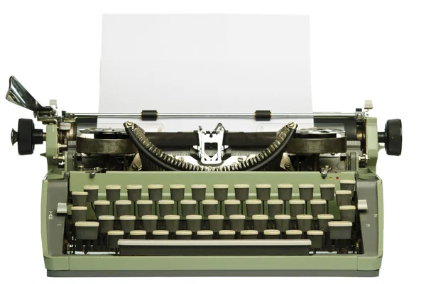 Retro skrivmaskin med blankt papper — Stockfoto