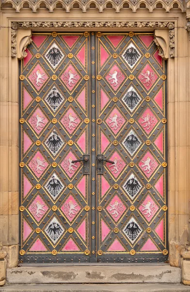 stock image Prague, Vysehrad, decorated the door